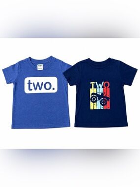 Toddler Boys Size 2T Birthday T-Shirt Bundle | “Two.” & Tractor Graphic Tees